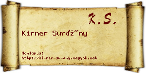 Kirner Surány névjegykártya